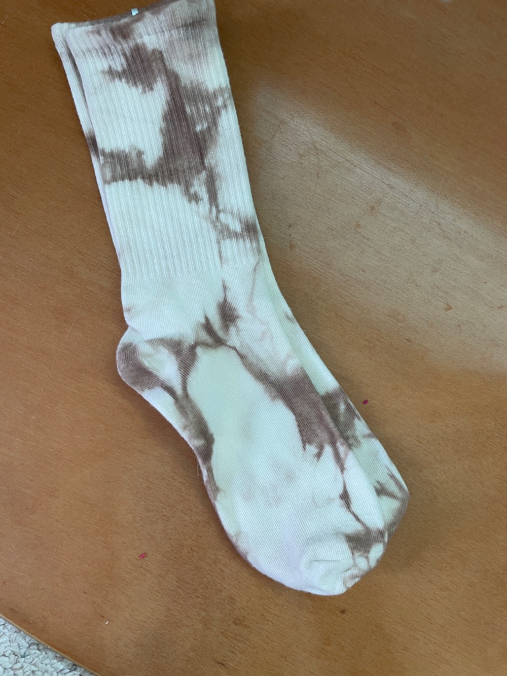 NEW Beige indigo tie dye cotton tube socks Korea